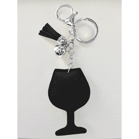 Adorable Rhinestone Wine Glass Keychain with Backpack Charm - Picture 5 of 5